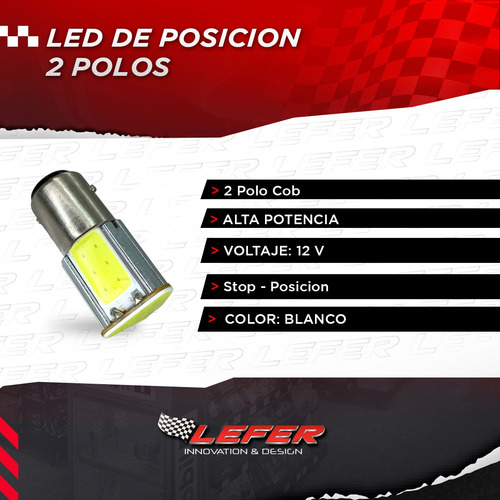 Imagen 3 de 6 de Lampara Led Cob 2 Polos Alto Brillo 12v Pata Despareja