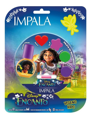 Disney Encanto Esmalte + Paleta Maquiagem Infantil Impala Cor Paleta e Esmalte