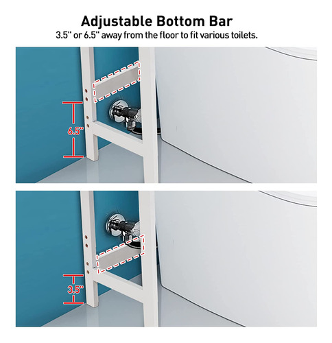 Hitomen Armario De Almacenamiento Sobre El Inodoro, Ajustabl