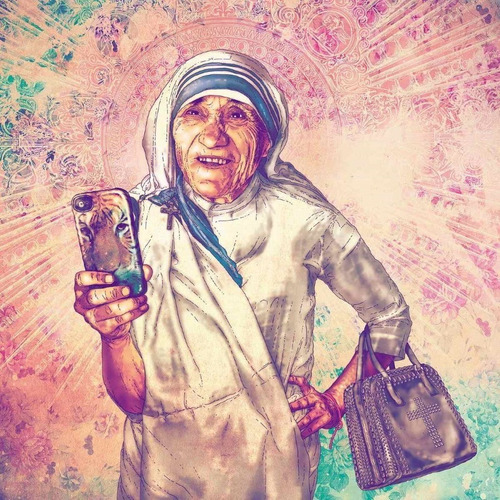 Foto De Parede 45x45cm Madre Teresa - Estilo Moderno