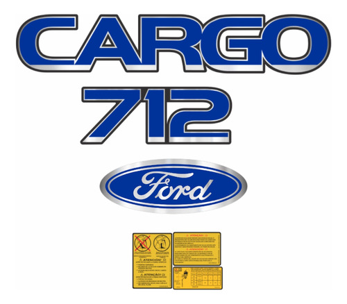 Kit Adesivo Emblema Compatível Ford Cargo 712 Caminhão Kit01
