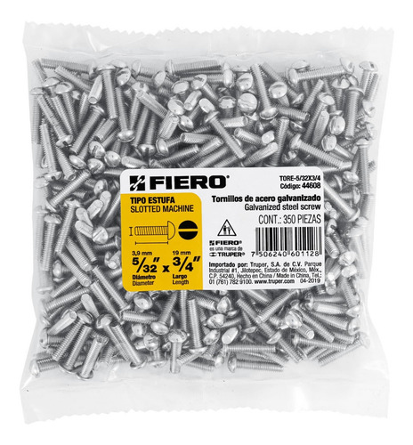 Bolsa C/350 Tornillos Fiero Tore-5/32x3/4 5/32 X 3/4 44608
