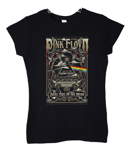 Polera Mujer Pink Floyd Live At The Rainbow Theatre Rock Abo