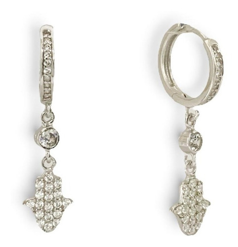 Aretes Plata Turca 925, Colgante Mano Fatima, Estambul Joya