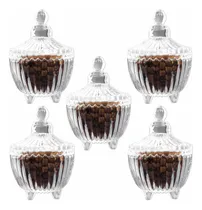Comprar Set 5 Portavela Caramelera Recipiente Vela De Soja Deco Bz3