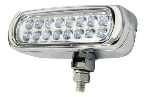 Farol De Milha Silm Estrobo Cromado 16 Leds Branco 12v