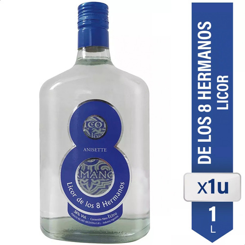 Anis Licor De Los 8 Hermanos Azul 1lt 01alamcen