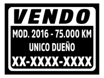 Comprar Vinilo Venta Auto X3un. Calco Sticker Vendo Cartel 20x15 Cms