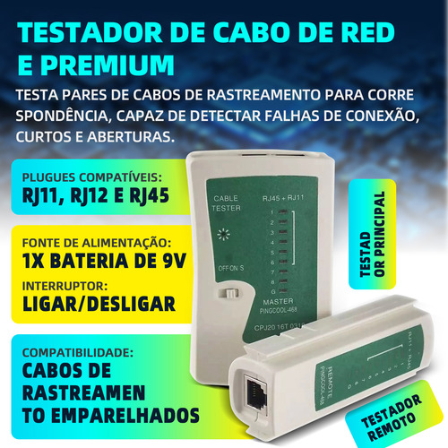 Kit Ferramentas Rede Informática Testador Lan Crimpar Rj45
