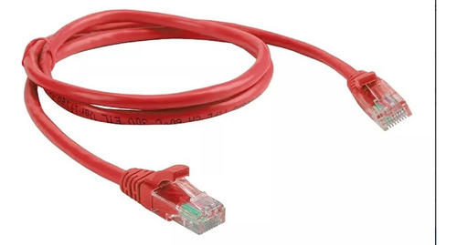 Patch Cord Cable Utp Cat 6/1.5 Metros - Rojo Y Gris