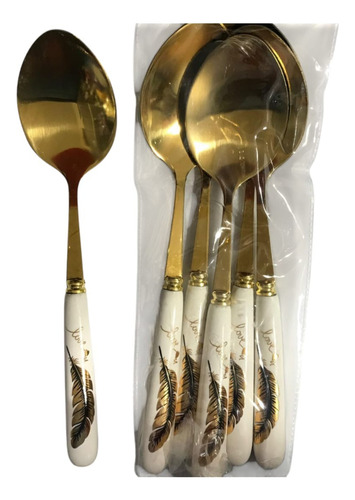 Set De Cubiertos Con Diseño - 24 Piezas Pluma