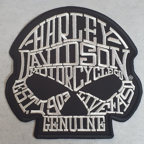 Parche Harley Davidson Calavera Letras Espalda