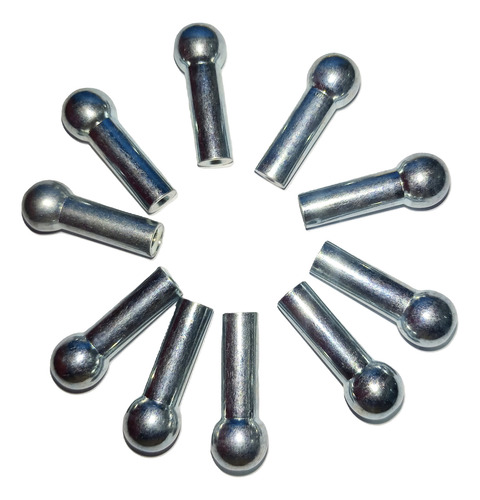 Terminal Pin Bola Para Cable De Polea 6mm. 10 Unidades Plateado