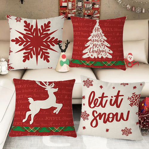 Juego De 4 Fundas De Almohada O Para Navidad, 17,71 X 17,71