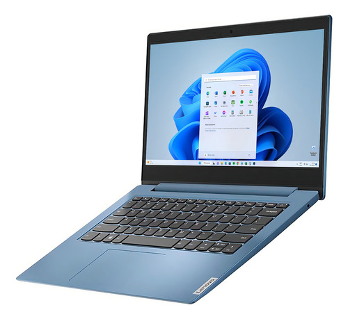 Notebook Lenovo Ideapad 1 14ada05 Amd 3020e, 4 GB de RAM DDR4, disco SSD 128, Amd Radeon, tela de 14 1366 px x 768 px, azul gelo Windows 11 Home