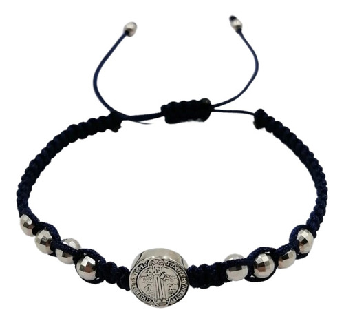 Pulsera Unisex De Hilo Dije San Benito Lindas Piedras B945