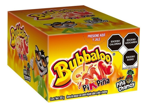 Chicle Bubbaloo Sabor Pikpiña Goma De Mascar Caja 47pz Dulce