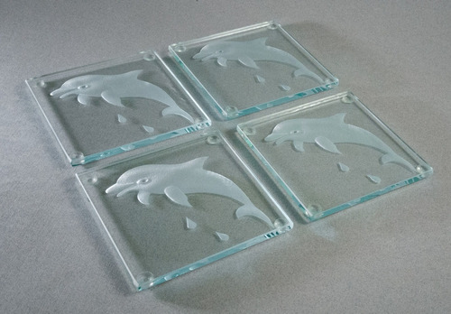 Portavasos Modernos De Cristal Delfin Set De 4