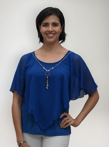 Blusa Azul Dama Mujer Lorell 5090-b
