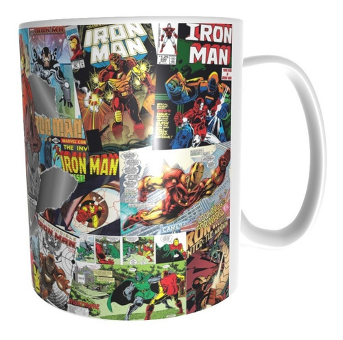 Imagen 2 de 4 de Taza Comics Coleccionable Iron Man Tony Strak Vengadores #08