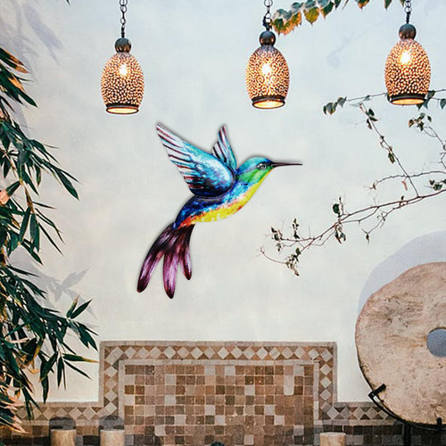 Colibrí Pared Arte Metal Colibrí Estatua Para Valla Azul