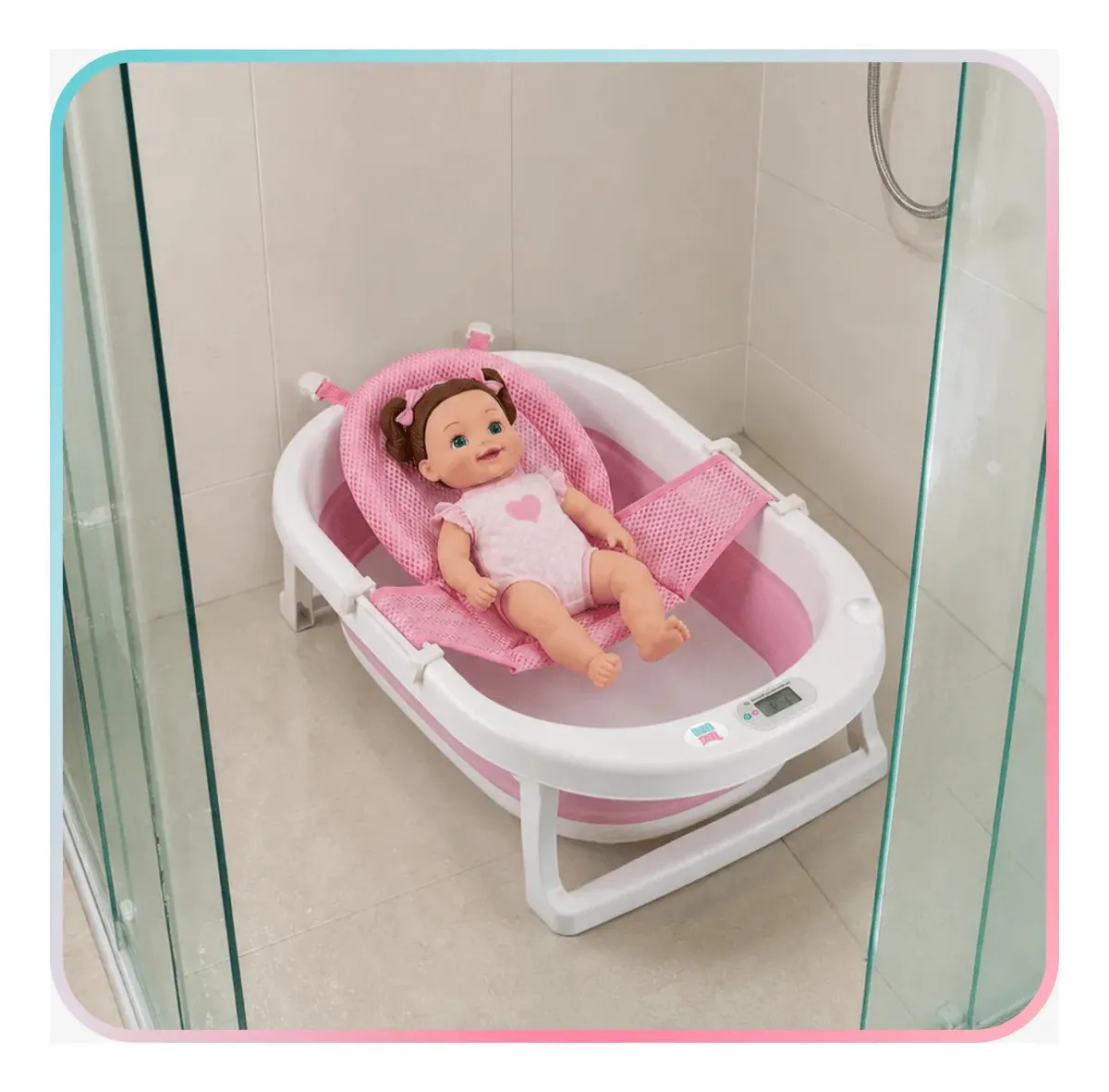 Rede de Proteção para Banho Bebê Toki Baby Azul Ajustável 20kg