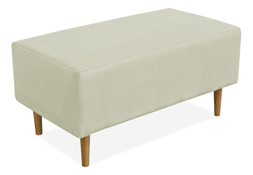 Puff Decorativo Sala De Estar Cléo Pé Palito 90cm Suede Bege