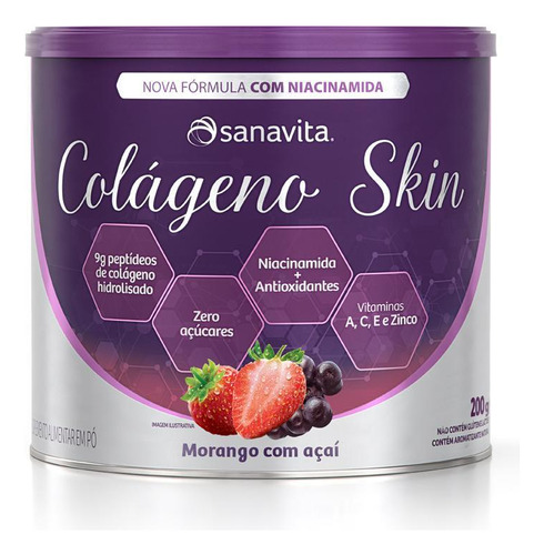 Colágeno Skin - Morango Com Acai - 200g