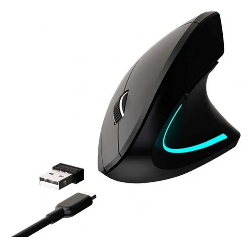 Mouse Vertical Netmak Inalambrico Recargable Ergonomico Usb