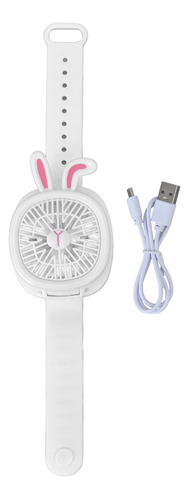 Ventilador Reloj Dibujo Animado Portatil Plegable Carga Usb