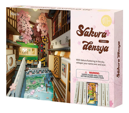 Puzzle 3d - Book Nook Sakura Densya - Rolife