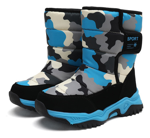 Botas De Nieve De Camuflaje Impermeables Cálidas Para Invier
