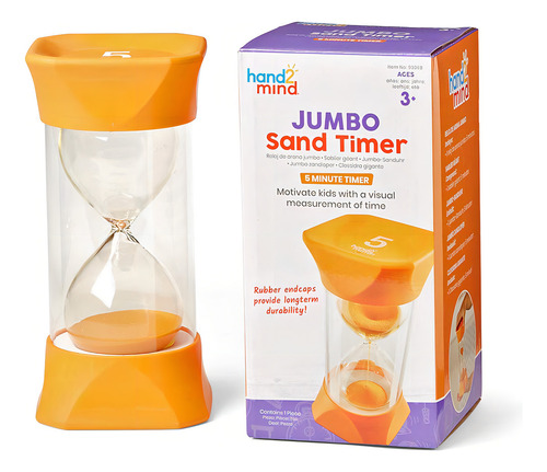 Hand2mind Temporizadores De Arena Jumbo Naranja, Temporizad. Color Naranja