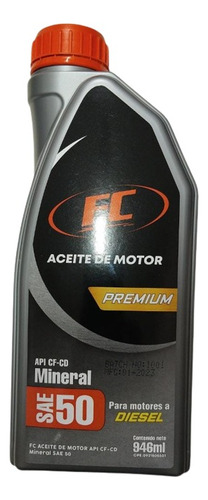 Aceite De Motor Maxidiesel 50 Marca Fc 946ml