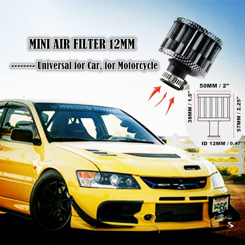 Mini Car Cone Air Intake Filter 12mm 1 2 Inch Inlet On