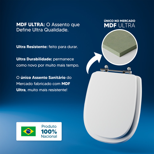Assento Sanitário Sabatini Cinza Escuro Para Louça Icasa