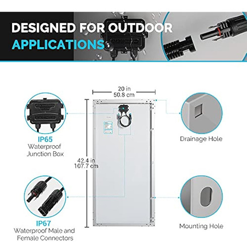 Kit De Inicio De Panel Solar Monocristalino Renogy De 200 Va