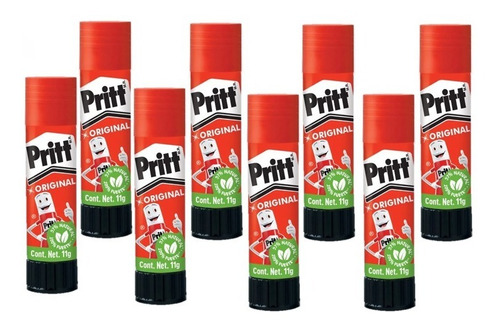 8 Pz Lápiz Adhesivo Pritt Original Pegamento Escolar 11g C/u