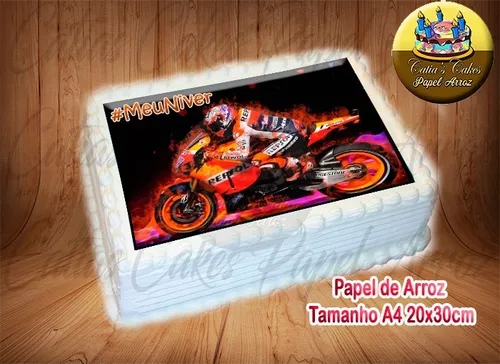 Motos Motocicletas e Bikes Papel De Arroz p/ Bolo Retangular A4 20x30cm ( Motocross) MOD.04 em Promoção na Americanas