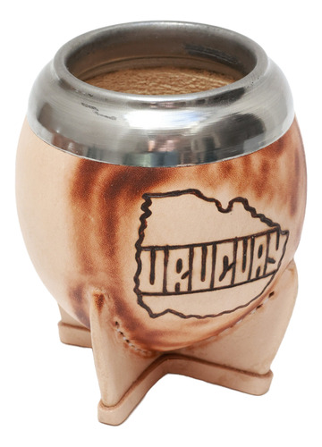 Mate Porongo Torpedo Motivos Uruguay Beige Mapa