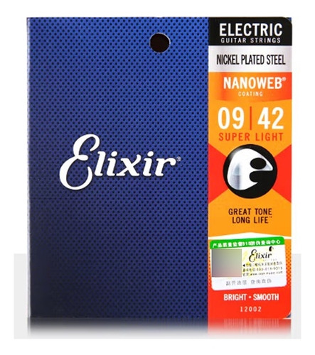 Cuerdas Para Guitarra Eléctrica 9-42 Elixir 12002