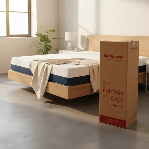 Colchón Espuma Springwall Upper Max 1 Plaza 80x190 En Caja Color Blanco