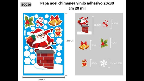 Vinilo Decorativo Adhesivo Navidad Papa Noel