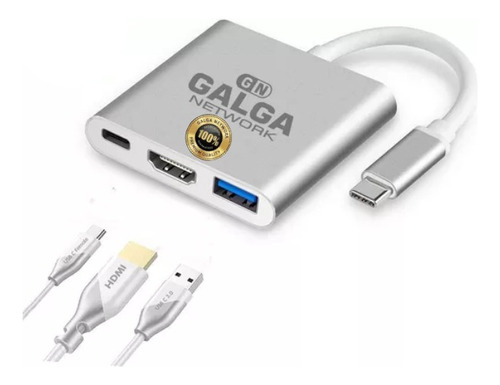 Adaptador Usb C Multipuerto A: Hdmi  - Usb 3.0 - Usb C 4k