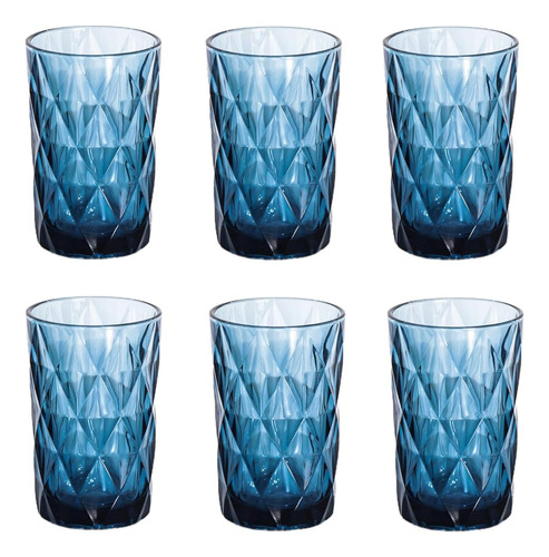 Bandesun Drinking Glass Set Of 6 Modern Glassware Diamond Pa