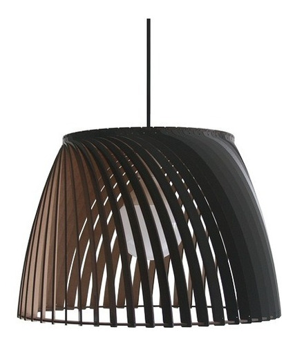 Lampara Colgante 1 Luz Marruecos Negro Madera Apto E27 Ln