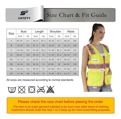 Hi Vis - Chaleco De Seguridad Para Mujer, Chaleco De Constru