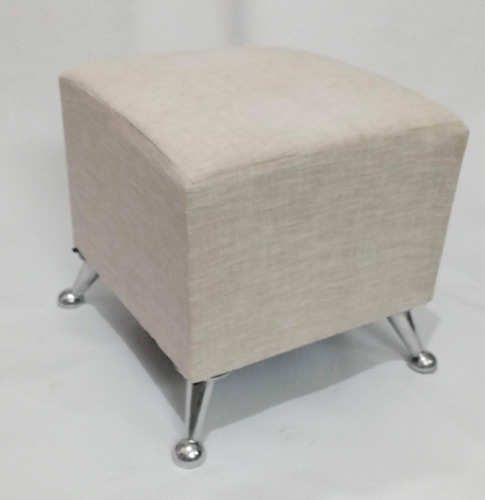 Imagen 6 de 6 de Puff Banqui Cubo Lino Lavable Patas Metalica Varios Colores