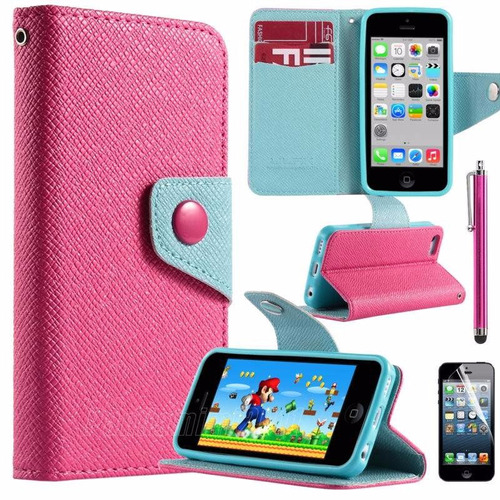 Funda De Piel Stylusd Carpeta Para Apple iPhone 5c !!