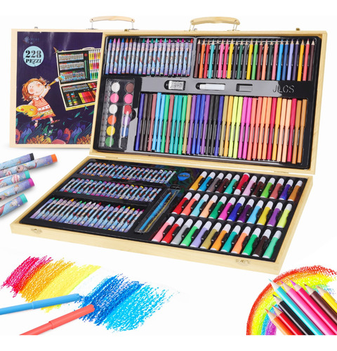 Set De Arte Kit De Dibujo Lápices Marcadores Teker 228pcs